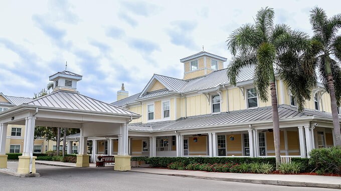 Outdoor Front Entrance of Memory Care Facility